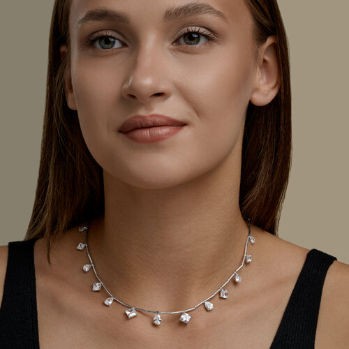 Колье из серебра с фианитами из серебро — вид 5