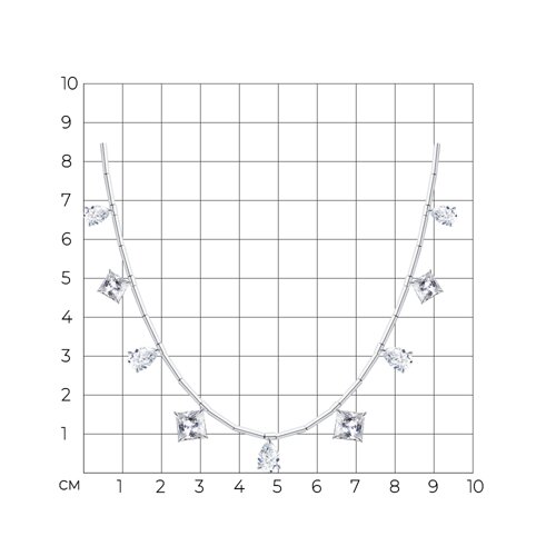 Колье из серебра с фианитами из серебро — вид 6