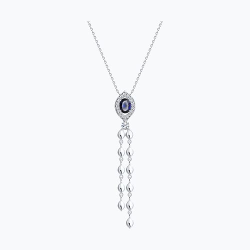 Колье из серебра с фианитами - видео на модели