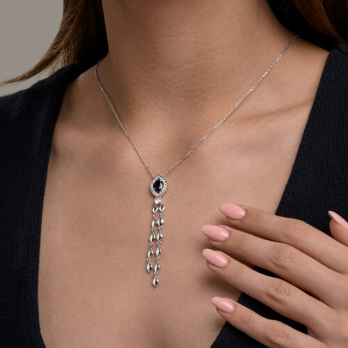 Колье из серебра с фианитами из серебро — вид 3