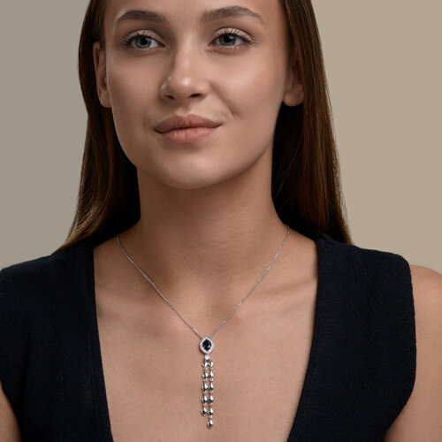 Колье из серебра с фианитами из серебро — вид 4