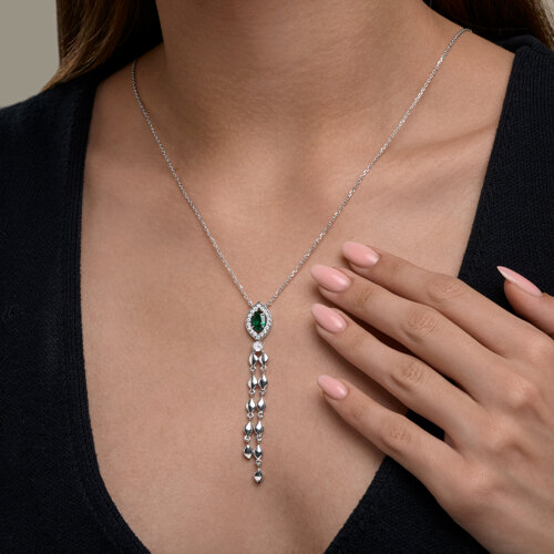 Колье из серебра с фианитами из серебро — вид 3