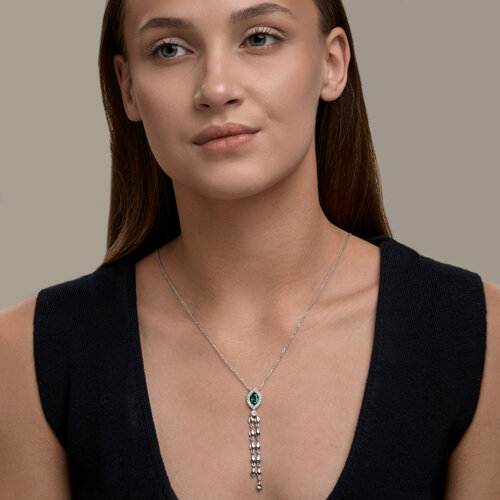 Колье из серебра с фианитами из серебро — вид 4