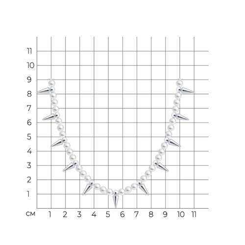 Колье из серебра с синтетическим жемчугом из серебро — вид 5