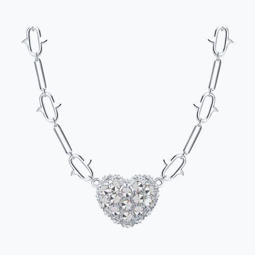 Колье из серебра с фианитами - видео на модели