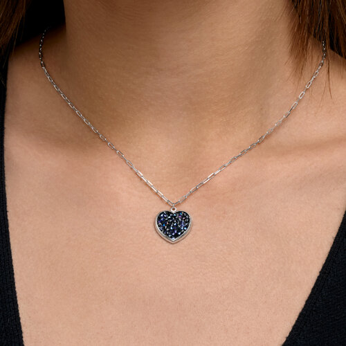 Колье из серебра с кристальной тканью из серебро — вид 3