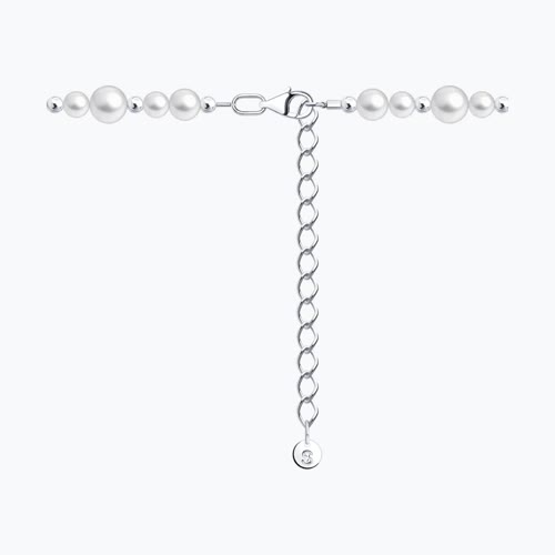 Колье из серебра с синтетическим жемчугом из серебро — вид 2