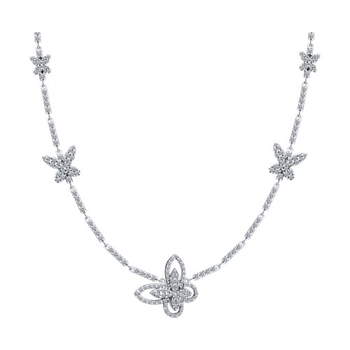 Колье из серебра с фианитами - видео на модели