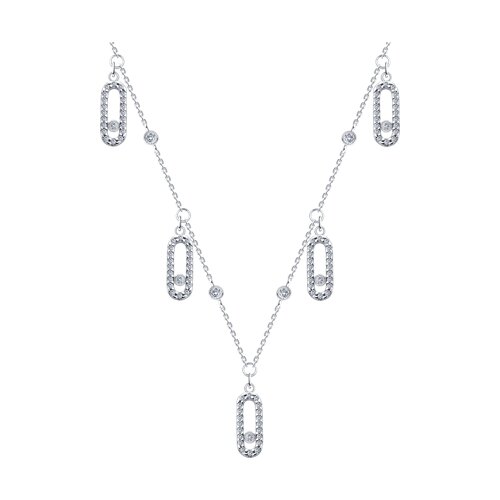 Колье из серебра с фианитами - видео