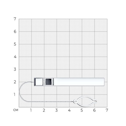 Зажим для галстука из серебра с эмалью и фианитами из серебро — вид 3