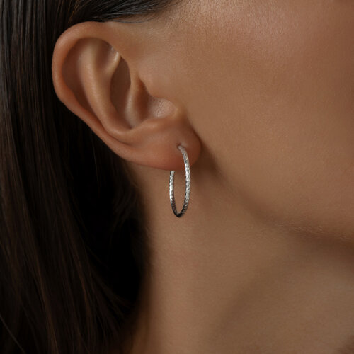 Серьги конго из серебра с алмазной гранью из серебро — вид 2