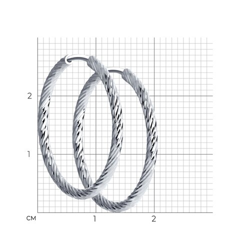 Серьги конго из серебра с алмазной гранью из серебро — вид 4