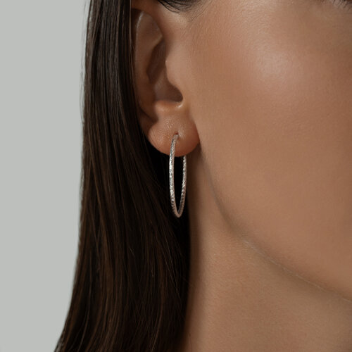 Серьги конго из серебра с алмазной гранью из серебро — вид 2