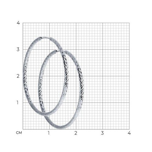 Серьги конго из серебра с алмазной гранью из серебро — вид 4