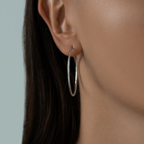 Серьги конго из серебра с алмазной гранью из серебро — вид 2