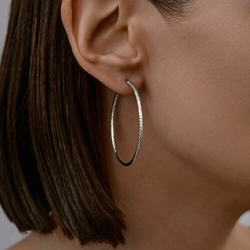 Серьги конго из серебра с алмазной гранью из серебро — вид 2