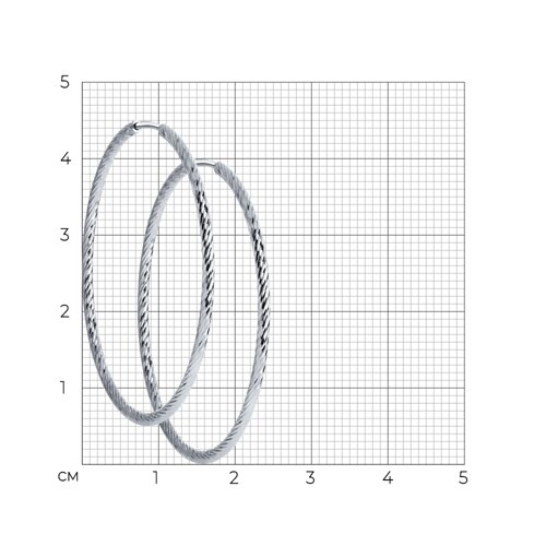 Серьги конго из серебра с алмазной гранью из серебро — вид 4