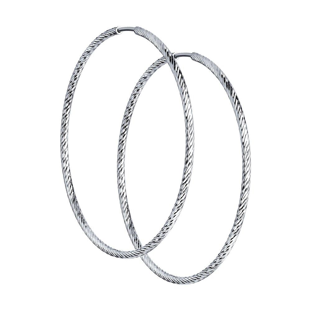 Серьги конго из серебра с алмазной гранью - видео на модели