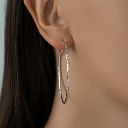 Серьги конго из серебра с алмазной гранью из серебро — вид 2