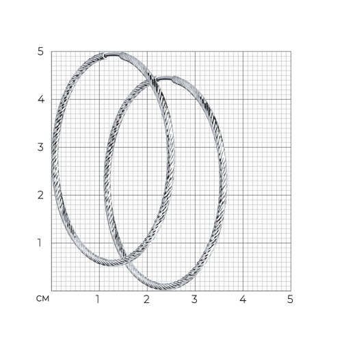 Серьги конго из серебра с алмазной гранью из серебро — вид 4