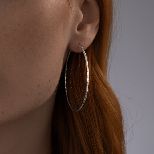 Серьги конго из серебра с алмазной гранью из серебро — вид 2