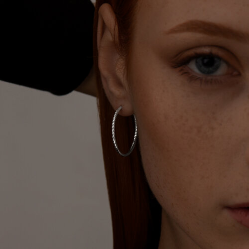 Серьги конго из серебра с алмазной гранью из серебро — вид 2