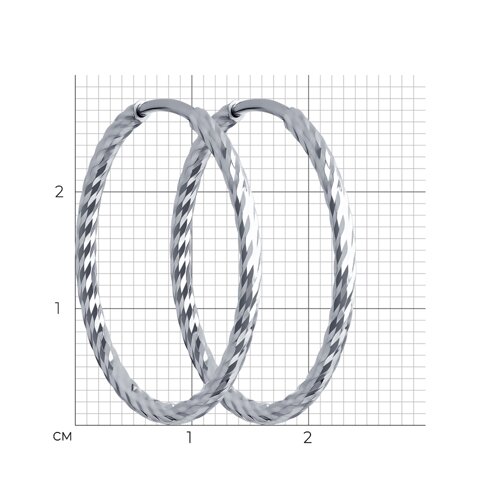 Серьги конго из серебра с алмазной гранью из серебро — вид 3