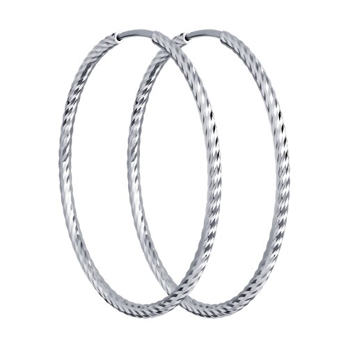 Серьги конго из серебра с алмазной гранью из серебро