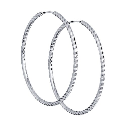 Серьги конго из серебра с алмазной гранью, 925, 13 050 тг