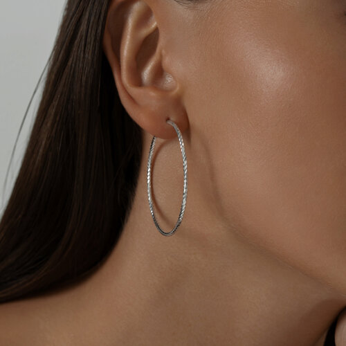 Серьги конго из серебра с алмазной гранью из серебро — вид 2