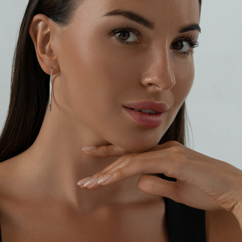 Серьги конго из серебра с алмазной гранью из серебро — вид 3