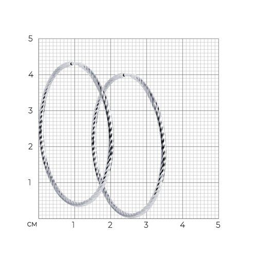 Серьги конго из серебра с алмазной гранью из серебро — вид 4
