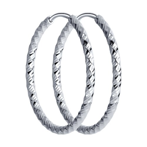 Серьги конго из серебра с алмазной гранью - видео