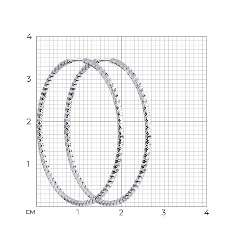 Серьги конго из серебра с алмазной гранью из серебро — вид 4