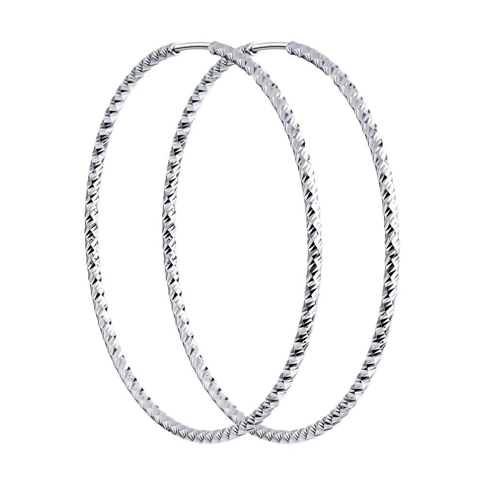 Серьги конго из серебра с алмазной гранью - видео на модели