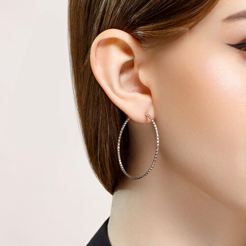 Серьги конго из серебра с алмазной гранью из серебро — вид 2