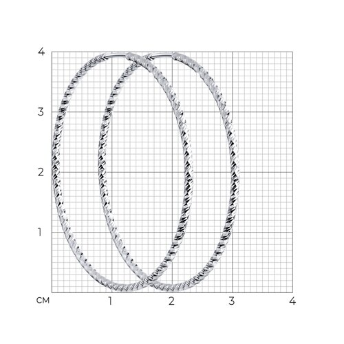 Серьги конго из серебра с алмазной гранью из серебро — вид 4