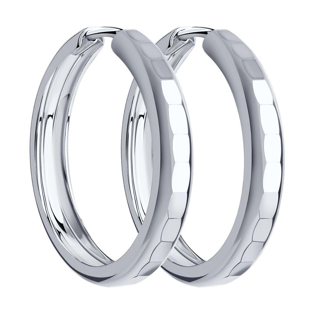 Серьги конго из серебра с алмазной гранью - видео на модели