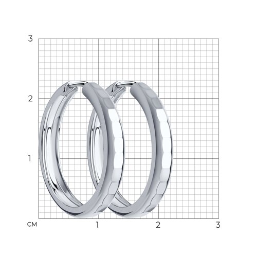 Серьги конго из серебра с алмазной гранью из серебро — вид 4