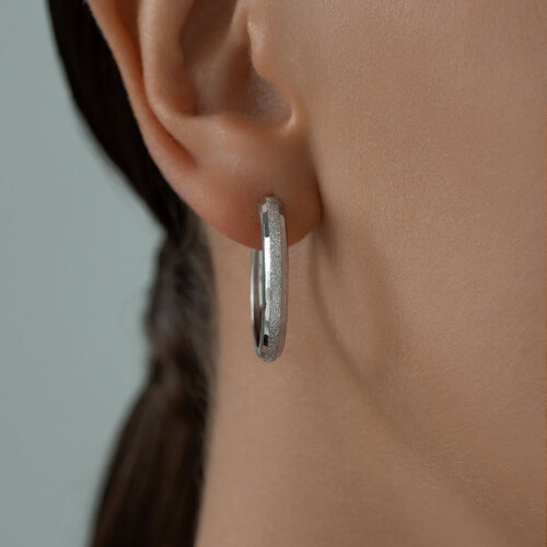 Серьги конго из серебра с алмазной гранью из серебро — вид 2