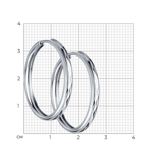 Серьги конго из серебра с алмазной гранью из серебро — вид 4