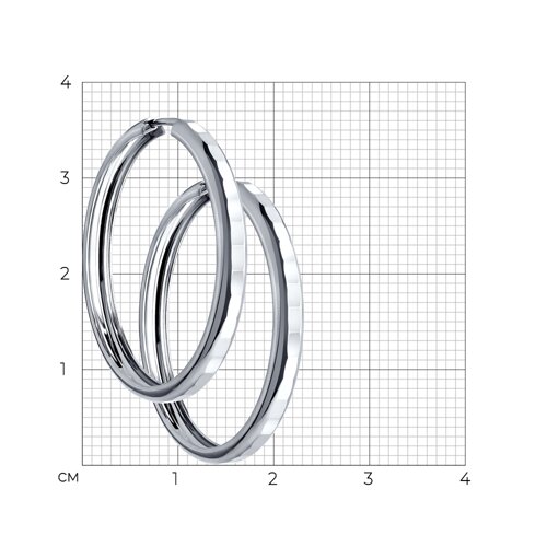 Серьги конго из серебра с алмазной гранью из серебро — вид 4