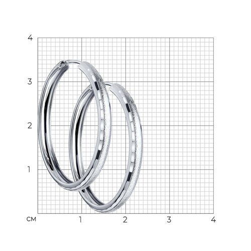 Серьги конго из серебра с алмазной гранью из серебро — вид 4
