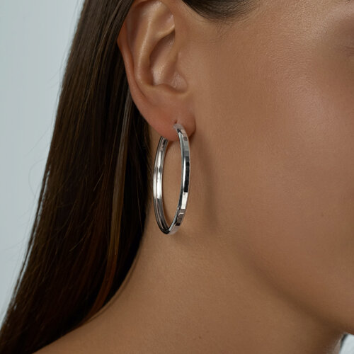 Серьги конго из серебра с алмазной гранью из серебро — вид 2