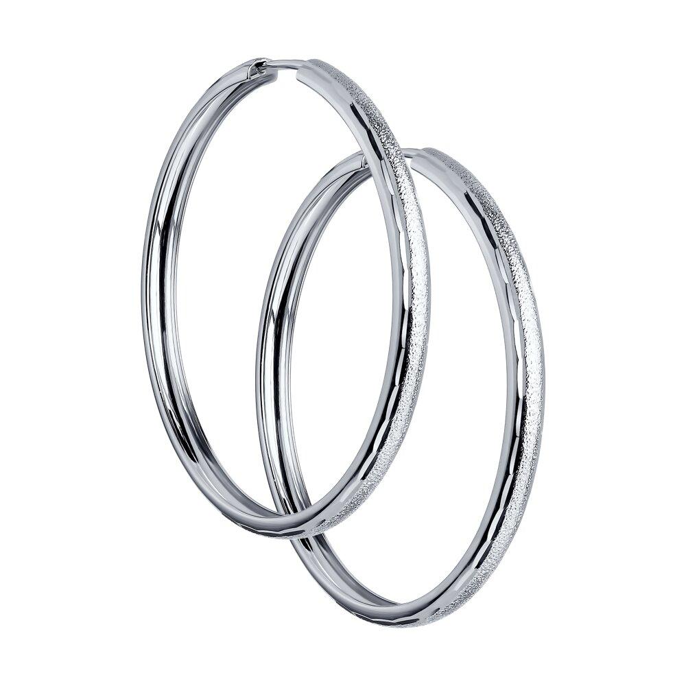 Серьги конго из серебра с алмазной гранью - видео на модели