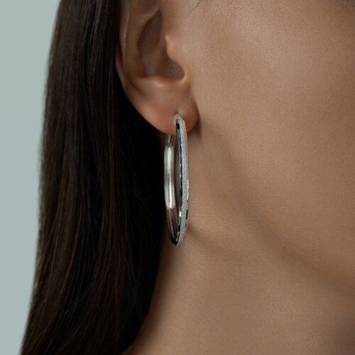 Серьги конго из серебра с алмазной гранью из серебро — вид 2