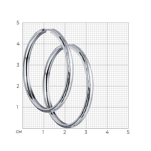 Серьги конго из серебра с алмазной гранью из серебро — вид 4