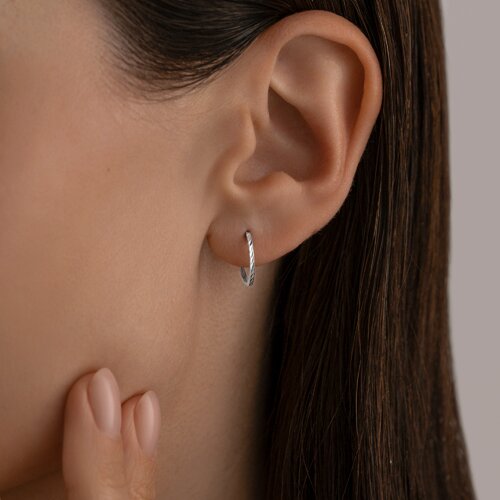 Серьги конго из серебра с алмазной гранью из серебро — вид 2