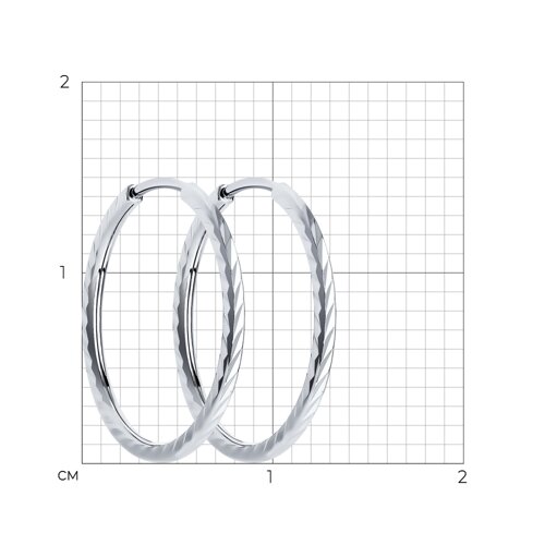 Серьги конго из серебра с алмазной гранью из серебро — вид 4
