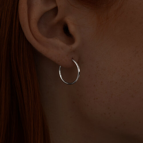 Серьги конго из серебра с алмазной гранью из серебро — вид 2